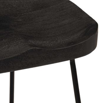 Barhocker 2 Stk. Schwarz 46x38x52 cm Mango Massivholz