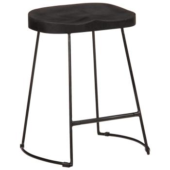 Barhocker 2 Stk. Schwarz 46x38x52 cm Mango Massivholz