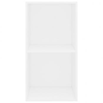 Bücherregal 2 Fächer Weiß 40x30x76,5 cm Holzwerkstoff