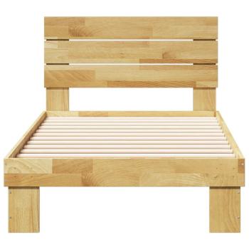 Massivholzbett mit Kopfteil ohne Matratze 80x200 cm Eichenholz