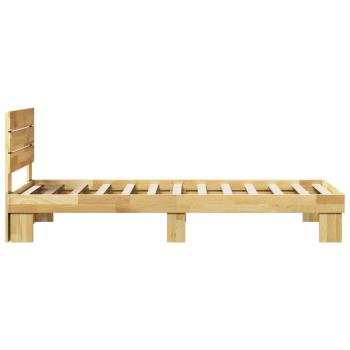 Massivholzbett mit Kopfteil ohne Matratze 80x200 cm Eichenholz
