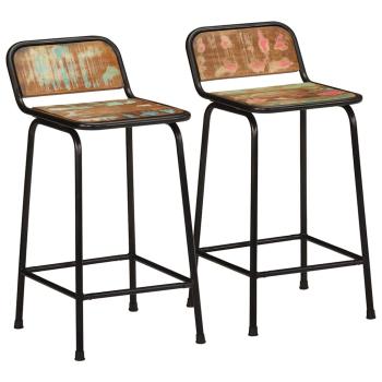 ARDEBO.de - Barhocker 2 Stk. 46x35,5x80 cm Altholz Massivholz