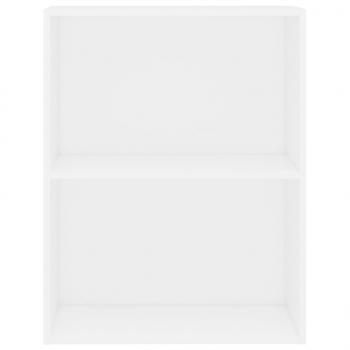 Bücherregal 2 Fächer Weiß 60x30x76,5 cm Holzwerkstoff