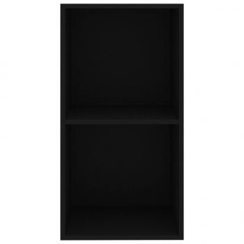Bücherregal 2 Fächer Schwarz 40x30x76,5 cm Holzwerkstoff