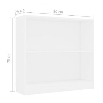 Bücherregal Weiß 80x24x75 cm Holzwerkstoff