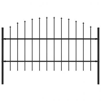 ARDEBO.de - Gartenzaun mit Speerspitzen Stahl (0,75 - 1) x 1,7 m Schwarz