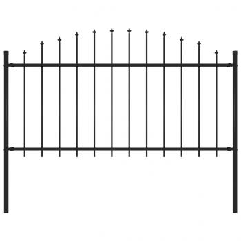 ARDEBO.de - Gartenzaun mit Speerspitzen Stahl (1,25 - 1,5) x 1,7 m Schwarz