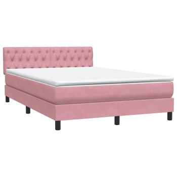 Boxspringbett mit Matratze Rosa 160x220 cm Samt
