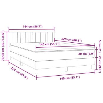 Boxspringbett mit Matratze Rosa 140x220 cm Samt