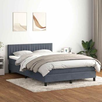 Boxspringbett mit Matratze Dunkelgrau 160x220 cm Samt