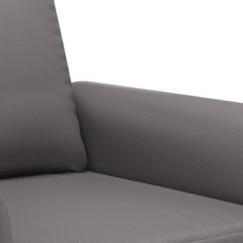 2-Sitzer-Sofa Grau 140 cm Kunstleder