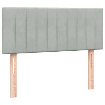 Boxspringbett mit Matratze Hellgrau 120x220 cm Samt