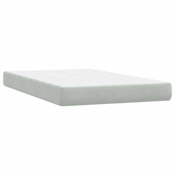 Boxspringbett mit Matratze Hellgrau 120x220 cm Samt