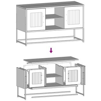 TV-Schrank Weiß 68x39x60,5 cm Stahl