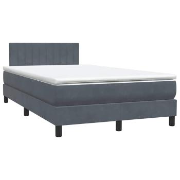 Boxspringbett mit Matratze Dunkelgrau 120x220 cm Samt