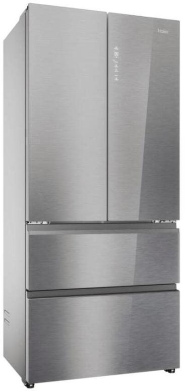 Haier HFR7819ENGC Stand Side-by-Side Kombination French Door, 83 cm breit, 504 L, NoFrost, Humidity Zone, Urlaubsfunktion, iconic glass Edelstahl