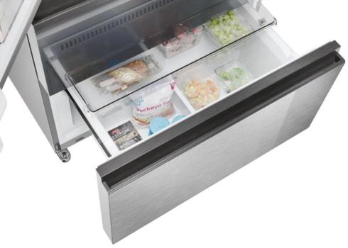 Haier HFR7819ENGC Stand Side-by-Side Kombination French Door, 83 cm breit, 504 L, NoFrost, Humidity Zone, Urlaubsfunktion, iconic glass Edelstahl