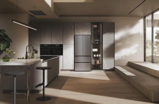 Haier HFR7819ENGC Stand Side-by-Side Kombination French Door, 83 cm breit, 504 L, NoFrost, Humidity Zone, Urlaubsfunktion, iconic glass Edelstahl