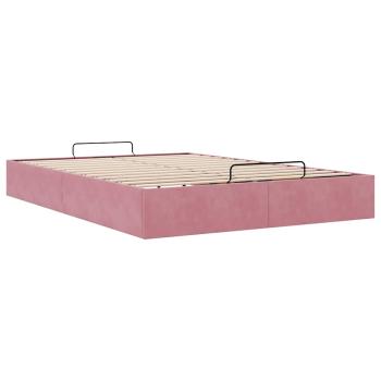 Ottoman-Bett ohne Matratze Rosa 140x200 cm Samt