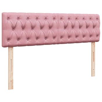 Ottoman-Bett mit Matratze & LEDs Rosa 140x200 cm Samt
