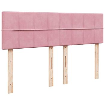 Ottoman-Bett mit Matratze Rosa 140x200 cm Samt