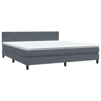 Boxspringbett mit Matratze Dunkelgrau 180x220 cm Samt