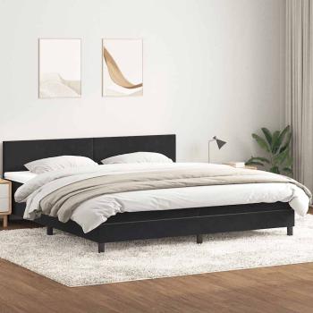 Boxspringbett mit Matratze Schwarz 180x210 cm Samt