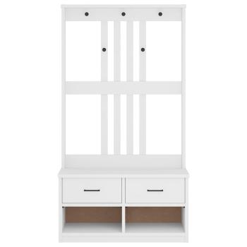 Garderobenständer SANDENS Weiß 87x40x159,5cm Massivholz Kiefer