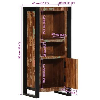 Badschrank 40x30x90 cm Altholz Massivholz