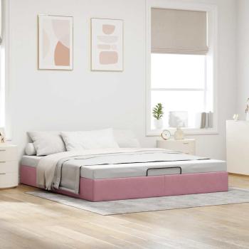 Ottoman-Bett ohne Matratze Rosa 160x200 cm Samt