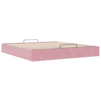 Ottoman-Bett ohne Matratze Rosa 160x200 cm Samt