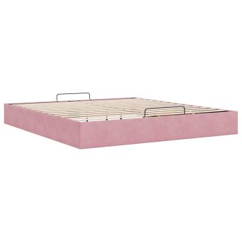 Ottoman-Bett ohne Matratze Rosa 160x200 cm Samt