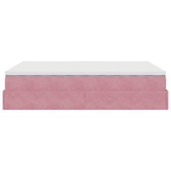 Ottoman-Bett mit Matratze Rosa 140x200 cm Samt