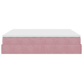 Ottoman-Bett mit Matratze Rosa 160x200 cm Samt