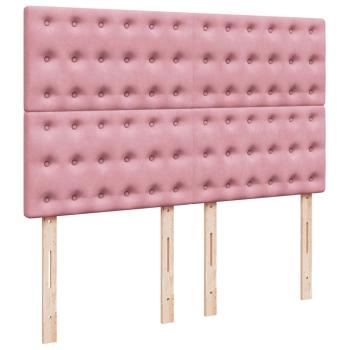Ottoman-Bett mit Matratzen Rosa 140x200 cm Samt