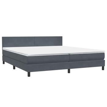 ARDEBO.de - Boxspringbett mit Matratze Dunkelgrau 180x210 cm Samt