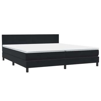 Boxspringbett mit Matratze Schwarz 180x220 cm Samt