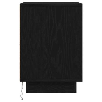 Nachttisch mit LED-Leuchten Schwarz 38x34x50 cm