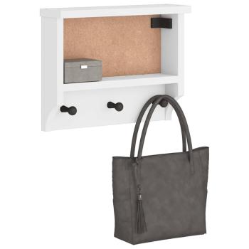 ARDEBO.de - Wandgarderobe SANDNES Weiß 45x12x35 cm Massivholz Kiefer