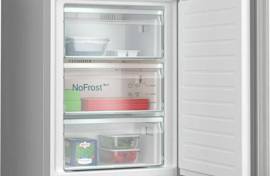 Siemens KG39N2LCF iQ300 Stand Kühl-Gefrierkombination, 60 cm breit, 363 L, hyperFresh, bottleRack, superCooling, Total noFrost, Metall-Optik
