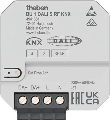 ARDEBO.de Theben DU 1 DALI S RF KNX DALI Funk-Aktor 1-fach, Unterputz, KNX TP, UP, Data Secure, Elektroheizung (4941681)