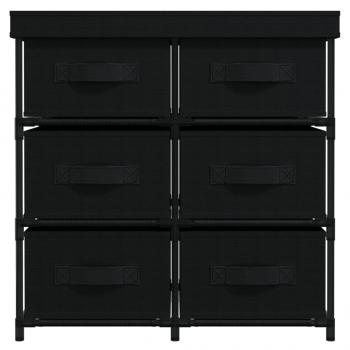 Aufbewahrungsschrank mit 6 Schubladen 55×29×55 cm Schwarz Stahl