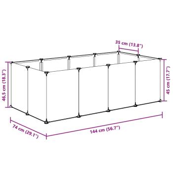 Kleintierkäfig Transparent 144x74x46,5 cm PP und Stahl