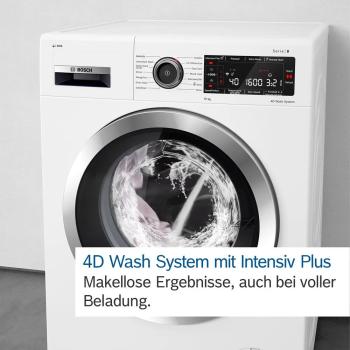 Bosch WGB244010 Serie 8 9kg Frontlader Waschmaschine, 60 cm breit, 1400U/Min, AquaStop, Home Connect, Iron Assist, Mini Load, weiß