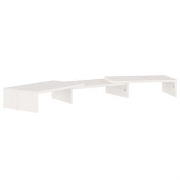 Monitorständer Weiß 80x24x10,5 cm Massivholz Kiefer