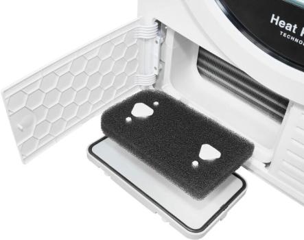 Exquisit TWP903-410 EEK: D 9kg Wärmepumpentrockner, 59,5 cm breit, 15 Programme, Knitterschutz, Restlaufzeitanzeige, Kindersicherung, Innenbeleuchtung, weiß