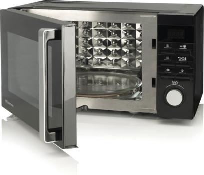 Hisense H25MOBS1HC Stand Mikrowelle, 48,2 cm breit, 900 W, 25 L, 8 Automatikprogramme, Grillfunktion, schwarz