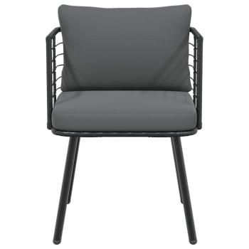 Gartenstühle 2 Stk. mit Kissen Schwarz Poly Rattan