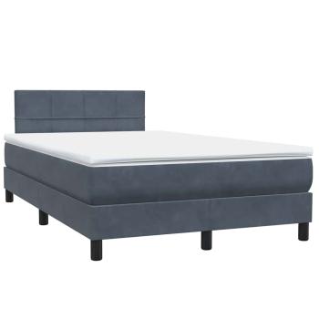 Boxspringbett mit Matratze Dunkelgrau 120x220 cm Samt