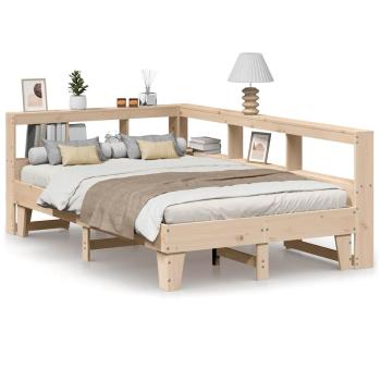 Massivholzbett mit Regal ohne Matratze 120x190 cm Kiefer